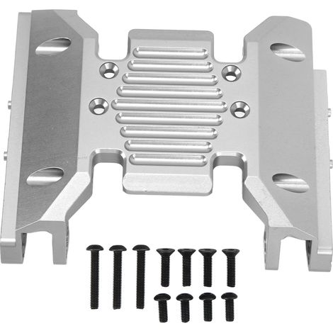 Boîte de vitesses en aluminium anodisé noir pour RC, CNC usinée, pièce de rechange facile pour SCX6 1/6 Argent (1/5)