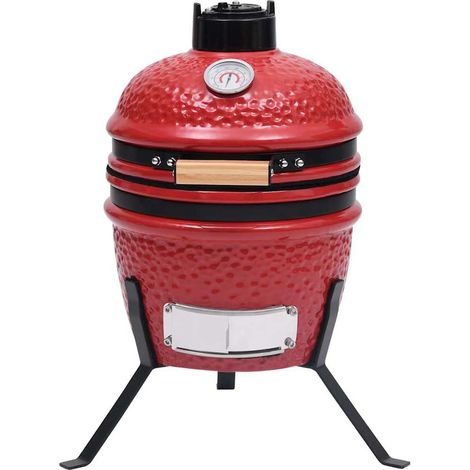 Maison Exclusive - Barbecue Affumicatore 2 in 1 Kamado in Ceramica 56 cm Rosso (1/5)