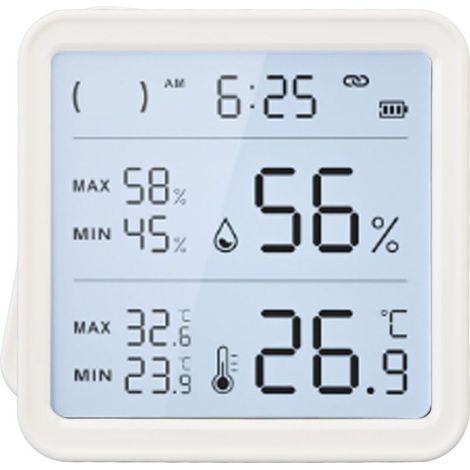 Jauge de température et d'humidité-9.9 à 60 ℃, alimenté par batterie, 0% RH 99% RH, thermomètre et hygromètre d'intérieur numérique Wifi (1/5)