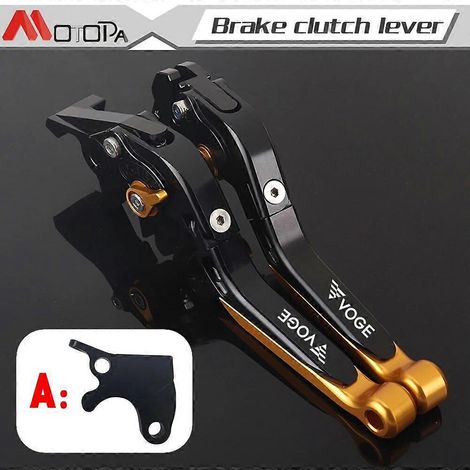 Leviers de frein et d'embrayage réglables et antichute pour motos LONCIN VOGE 500DS, 650DS, 500 R et 500R - Accessoires dorés (1/5)