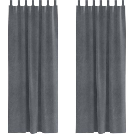 Rideaux occultants 2 pcs Gris clair 140 x 225 cm Velours