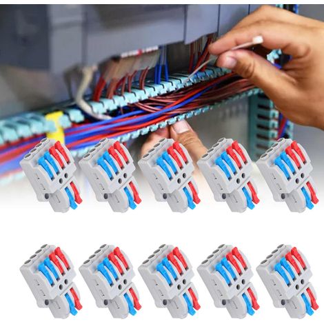 Connecteur rapide 2 entrées, 4 sorties avec trous de fixation, connecteur de câble répartiteur 4 mm² (1/5)