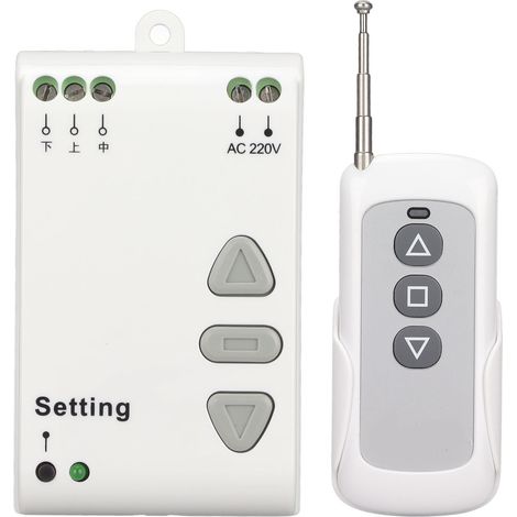Interrupteur sans fil 2 canaux avec télécommande RF haute sensibilité pour portes et fenêtres électriques, 220V AC, faible consommation (1/5)