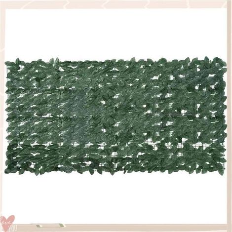 367841 écran de balcon avec feuilles vert foncé 200x100 cm (1/5)