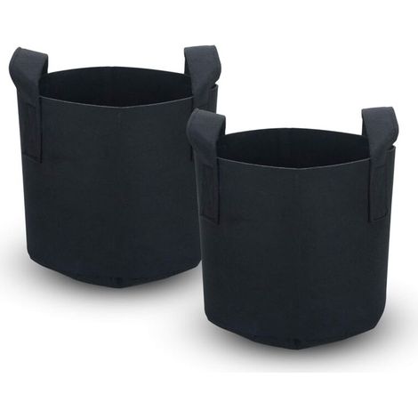 [NON UTILIZZATO] Confezione da 2 sacchi per piantagione in tessuto non tessuto da 38 litri - 10 galloni - 40 x 30 cm - con manici per il trasporto - per giardino, serra, ecc. - Sacco per piantagione