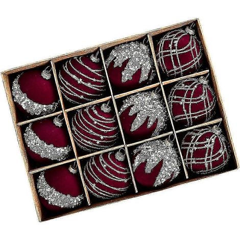 Boules de Noël rouges floquées (12 pièces) à l'effigie du Grinch, décorations pour salle de réception, sapin de Noël et autres décorations de Noël. (1/5)