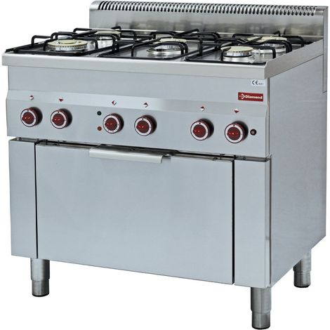 Fourneau 5 feux gaz - four élec GN 1/1 - Diamond (1/5)
