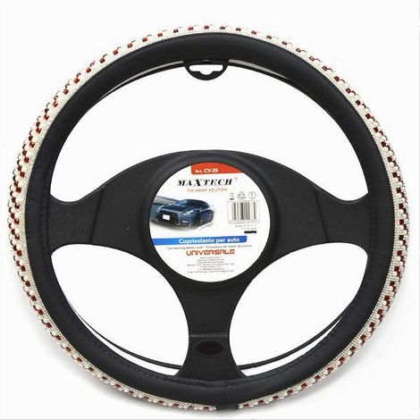 TRADE SHOP - Coprivolante Universale Auto Fodera Copertura Sterzo 38 Cm Decoro Colorato Cv-25 -