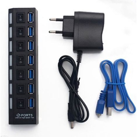 USB 7 ports adaptateur pour PC ordinateur portable 5G Mbps + 5V Power GOBRO-Ywey (1/4)