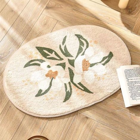 Tapis de bain absorbant doux écologique motif poire fleur pour salle de bain chambre intérieure 40x60cm (1/5)