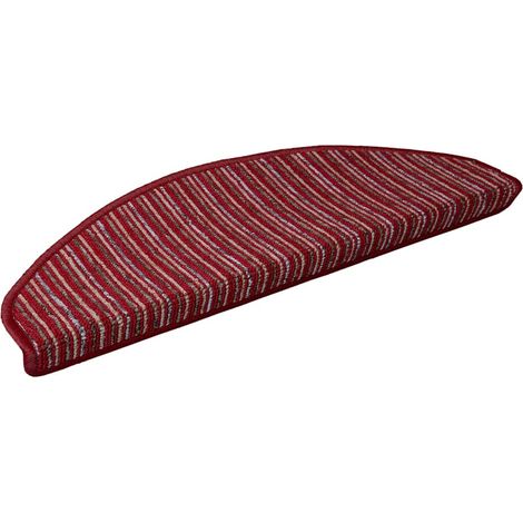 Tappetini per scale autoadesivi 15 pcs Rosso 65 x 21 x 4 cm vidaXL