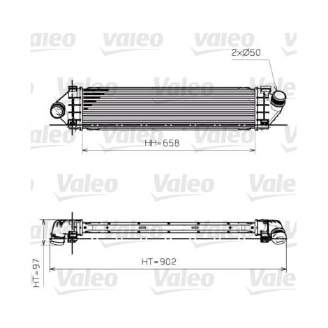 Intercooler, échangeur Valeo 818246 FORD 1423852 1429405 1429406 1539581 1594851