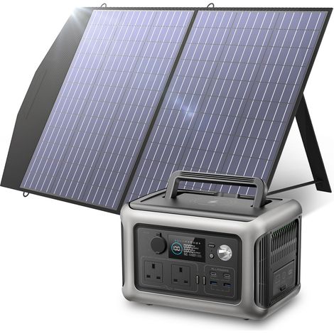 ALLPOWERS R600 600W Portable Power Station, 299Wh LiFeP04 Battery, Solar Generator with 100W Foldable Solar Panel Included for Outdoor Camping Travel Fishing Emergency Power Supply Backup (1/5)