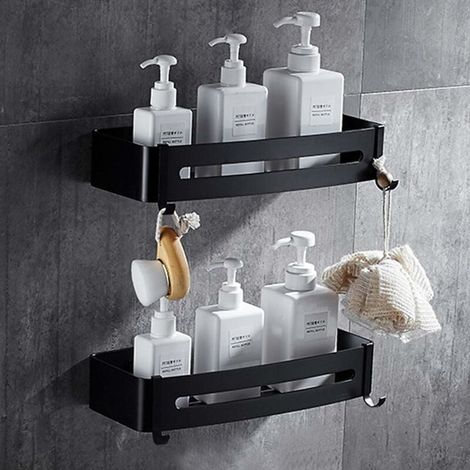 2 Cages Douche Aluminium Adhésives Sans Perçage (1/4)