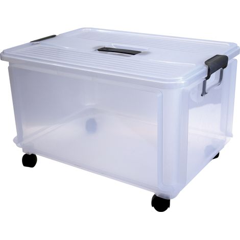 Caja de plástico con ruedas y tapa - 30 l - 485x335x300 mm (1/2)