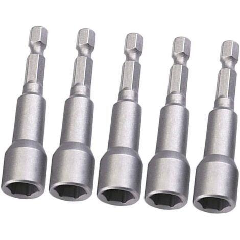Pair - Porte-embout magnétique, douille hexagonale de 8 mm avec système de changement rapide, compatible avec les perceuses portatives, les perceuses sans fil – Kit de 5 pièces (1/5)