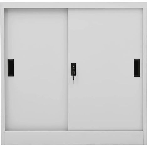 Maison Exclusive - Büroschrank mit Schiebetür Hellgrau 90x40x90 c (1/5)