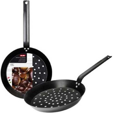 Ibili Kastanienpfanne 26 cm Schwarz Antihaftbeschichtet