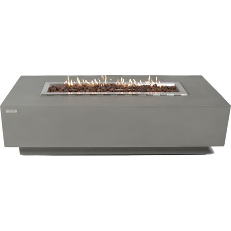 GRANVILLE Gas-Feuertisch aus Glasfaserbeton 152x69x43 cm hellgrau