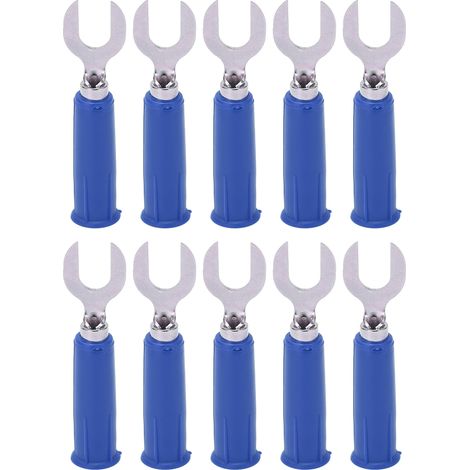 10 Pièces J.20019 Fiche Banane Y 6mm en U Haute Pression Résistante pour Équipement Industriel Électronique Bleu (1/5)