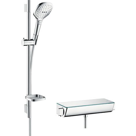 Hansgrohe Raindance Select E - Set doccia 120 con termostato Ecostat Select, 3 getti, cromato 27038000