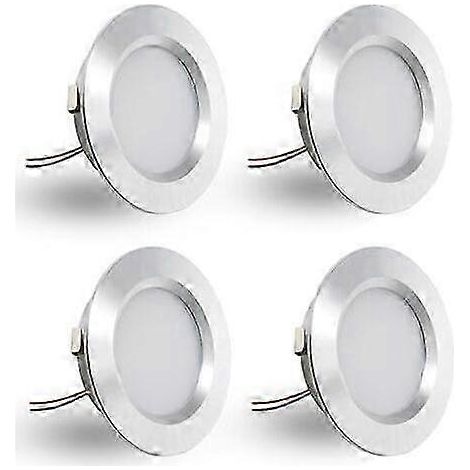Lot de 4 spots encastrés LED 12 V 3 W spots encastrés LED plats pour diamètre 68 mm ouverture 55 mm spots de plafond dimmables 12 V IP44 (1/5)