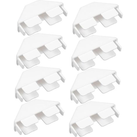 Sollbry 8 piezas de tapas para cercas, accesorios para postes de cerca, tapas para postes de barandilla, soportes para postes de cerca, tapas para postes de terraza, PVC blanco, 7,6 x 4 x 2,2 cm (1/5)