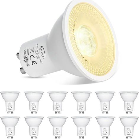 Ampoule LED GU10 - Blanc Chaud 3000K - 7W Équivalent 70W Ampoule Halogène - 720LM - Lot De 12 (1/5)