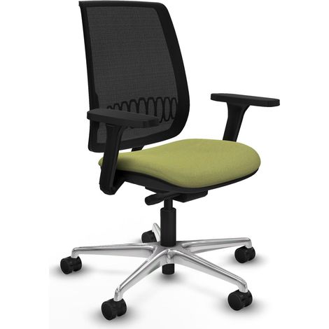 Chaise de bureau piqueras y crespo Alares noir maille aluminium (1/2)