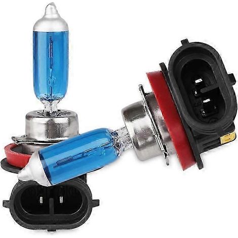 Lot de 2 ampoules halogènes H8 55W 12V 6000K blanc ultra-brillant pour feux de brouillard et phares de voiture. Source d'éclairage pour style automobile et stationnement. (1/5)