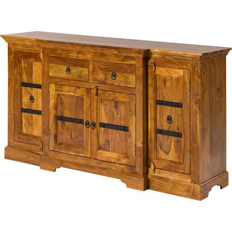 Sideboard Akazie hellbraun lackiert 160x45x85 cm (BxTxH) montiert OXFORD 0902 (1/4)