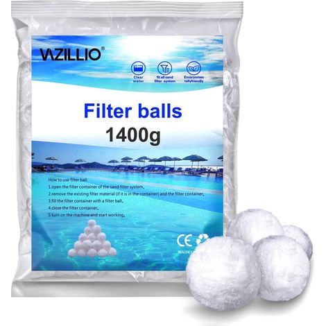 1400 g de billes filtrantes pour piscine, équivalentes à 50 kg de sable, compatibles avec différents systèmes de filtration. (1/5)