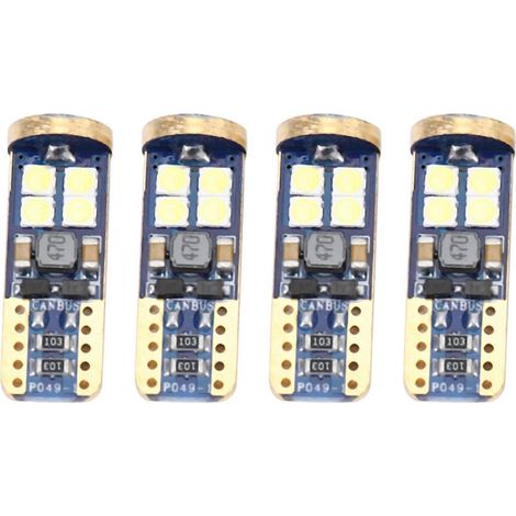T10 168 LED Ampoule Voiture 4 Pièces 194 W5W 12-SMD 3030, Feu De Position Blanc (1/5)