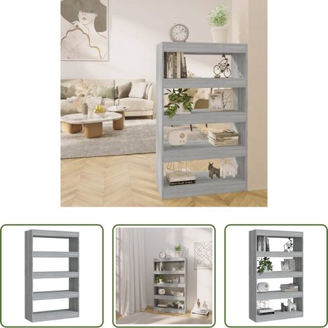 Étagère décorative - Bibliothèque/Séparateur de pièce Sonoma gris Bois d'ingénierie (1/5)