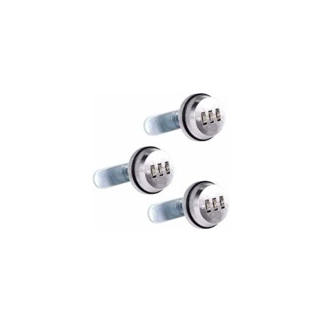 Combinaison Cam - 2 cm/0.79 Inch Boulon Alliage de Zinc Mot de Serrures de Sécurité Bright Chrome Code pour la Case Cabinet (3 Produits) - Crezuo (1/4)