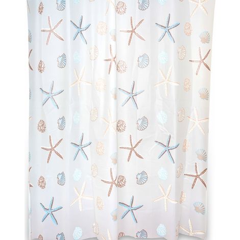 Tenda impermeabile doccia vasca in peva marinara h 200 con ganci mod. Seychelles 120 cm