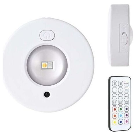 USB Rechargeable LED Spotlight, Wireless Kitchen Night Light Stairs Closet Color Lamp, 12 Colors Dimmable, with Remote Controls, Magnetic, Timer (RGB) (1/4)