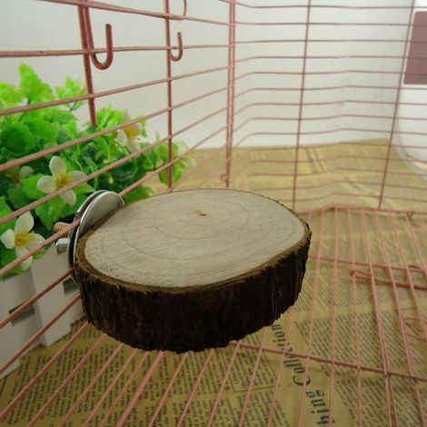Accessoires pour cage à oiseaux : plateforme de saut ronde pour perroquet, écureuil et hamster. Jouet à mâcher. (1/4)