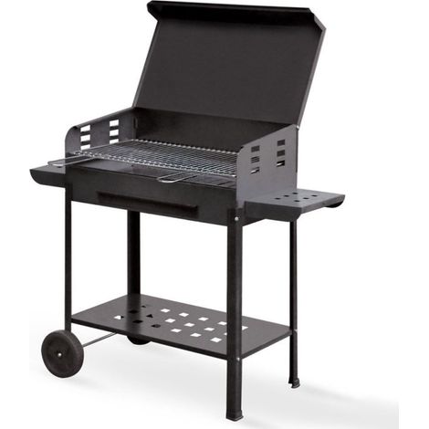 Barbecue a carbonella "Polifemo" griglia regolabile con ruote e tappo "Made in Italy" -50 x 40 x h 90 cm (1/4)
