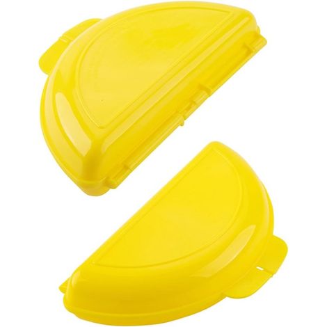 Máquina para hacer tortillas en microondas de 2 piezas, Vaporera multifuncional para huevos en microondas, Fácil de limpiar, Amarillo (1/5)
