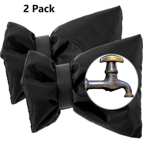 Lot de 2 housses de robinet d'extérieur avec housse de protection contre le gel en hiver, isolées, antigel, réutilisables, chaussettes de robinet de jardin, imperméables et épaisses. (1/4)