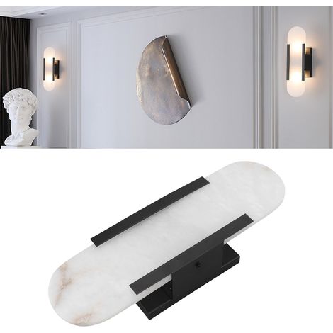 Applique murale moderne et créative avec diffuseur LED effet marbre dépoli, culot G4, idéale pour le salon, le couloir ou la salle de bain d'une chambre d'hôtel. (1/5)