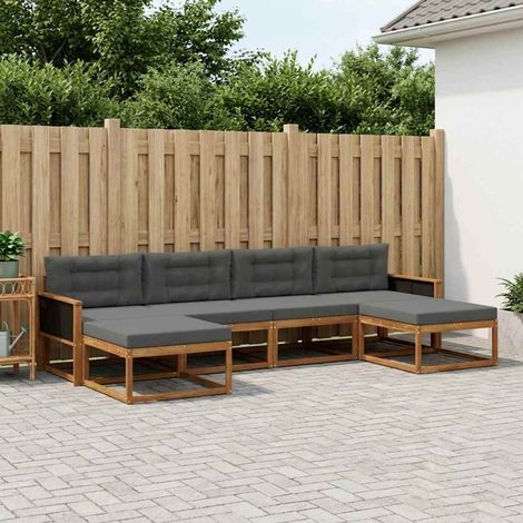 vidaXL Outdoor-Sofagarnitur 6 Stk. Natur und Anthrazit (1/5)
