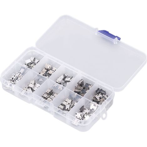 100 Pièces USB Micro Port Femelle Prise à Souder Mini USB Jack Connecteur Pour Réparation Remplacement Appareils Électroniques (1/5)