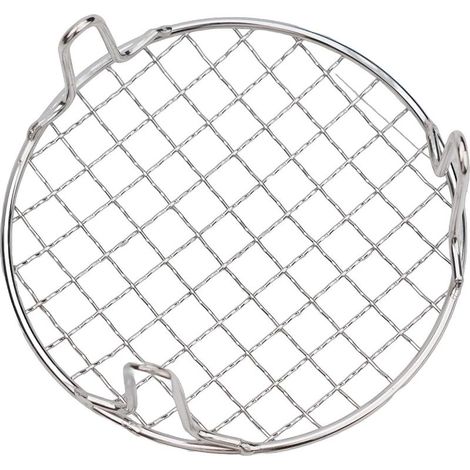 Grille de cuisson ronde en acier inoxydable avec pieds pour cuisson à la vapeur, parfait pour barbecue en plein air et pique-niques (15 cm)