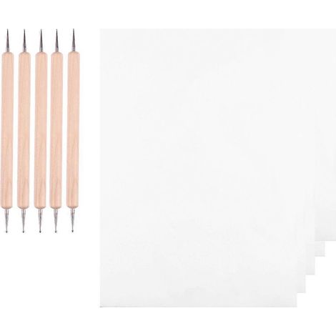 150-teiliges Set Holzschnitzwerkzeuge, Punktierstifte, Holzpapier, Transparentpapier, Punktierstift, Transferkohlepapier-30X21CM (1/2)