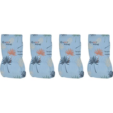 Lot de 4 housses de chaise haute élasticité, design élégant et raffiné, anti-poussière, pour salle à manger, hôtel, bureau, banquet, Blue Impressions (1/5)