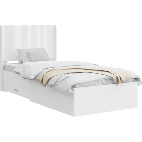 Estructura de cama con almacenamiento y cabecero Blanco vidaXL (1/5)