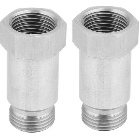 Set mit 2 Edelstahl-O2-Sauerstoffsensor-Anschlussadaptern M18-1,5 x 45 mm (1/5)