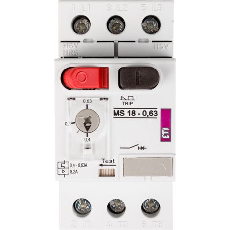 Motorschutzschalter 3P 0,12kW 0,4-0,63A MS18 004600343